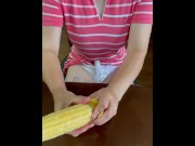 Preview 4 of Masturbation with corn (^^♪