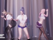 Preview 1 of [MMD] Girl's Generation - Gee Ahri Seraphine Kaisa Hot Kpop Dance League of Legends KDA Hentai