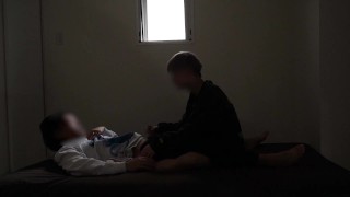Slender teen twink takes on his tits, penis, and anal at the same time. Hard fuck makes him panting,