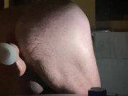 Preview 6 of 8" Dildo in husbands ass on Balcony