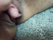 Preview 1 of Fingering my big beautiful clit cock FTM silent moans