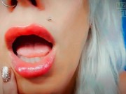 Preview 2 of Lipgloss & Kisses: Goddess Lips Fetish ASMR with Binaural Beats