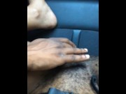 Preview 2 of Uber Driver Plays with My Hairy Pussy after school party