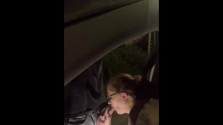 HUSBAND PULLS THE CAR OVER TO WATCH WIFE SUCK OFF A STRANGER THROUGH THE WINDOW