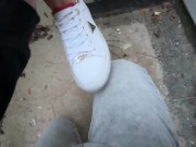Preview 6 of REAL RISKY STREET HOT SOCK/FOOTJOB WITH UNKNOWN GIRL FOR MONEY