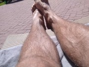 Preview 6 of Young Guy Shows You His Feet and Hairy Legs in the Public Pool 😝