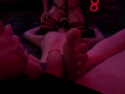 Preview 6 of SEXY pup gives erotic foot job in THREESOME