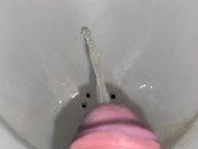 Preview 1 of Office toilet, boy pissing, cock view POV 4K