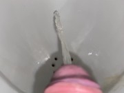 Preview 2 of Office toilet, boy pissing, cock view POV 4K