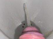 Preview 3 of Office toilet, boy pissing, cock view POV 4K
