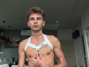 Preview 5 of Tattooed guy plays with his big cock