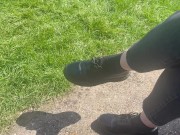 Preview 3 of Dangling in my black socks and doc martens at the park