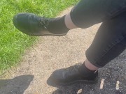Preview 4 of Dangling in my black socks and doc martens at the park