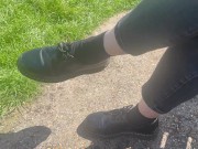 Preview 5 of Dangling in my black socks and doc martens at the park