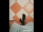 Preview 2 of POV desperate piss wetting into shorts and boxers - and the floor
