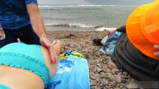 Stranger Puts Oil on me and Gives a Quick Fuck on Public Beach - XSanyAny