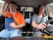Preview 1 of Fake Driving School big natural boobs bouncing as she fucks her driving examiner