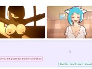 Preview 1 of Nicoles Risky Job - Milf catgirl Gumball Nicole se masturbando em stream hentai game!