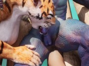 Preview 2 of Furry Tiggress Takes Yiff Lizard Double Cock in all Holes 3D Hentai PoV Animation