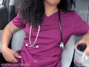 Preview 1 of Naughty Nurse Masturbates & Squirts in car while on Break