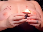 Preview 5 of Close Up Hot Candle Wax On Tits