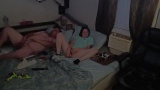 Sexy Girl and Hot Guy Masturbates Together Watching Porn - Jamie Stone
