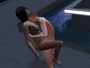Preview 4 of Outside by the fountain holding her (Sims 4 Short Story)