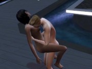 Preview 5 of Outside by the fountain holding her (Sims 4 Short Story)