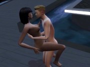 Preview 6 of Outside by the fountain holding her (Sims 4 Short Story)