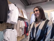Preview 6 of A Pretty French Girl Gets Anal Fucked In A Fitting Room By Two Of Her Brother's Friends