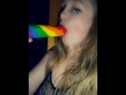 Preview 5 of DEEPTHROAT ON A COCK POP! Should see what else I do with it!!