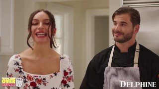 Delphine Films- April Olsen's Naughty Cooking Show Turns Into a Sexy THREESOME