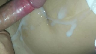 Husband watching and films his wife moaning horny while his friend fuck with condoms off