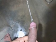 Preview 6 of Boy Pissing in bathroom Black Hairy Dick Dripping