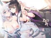 Preview 1 of Living together with Fox Demon - Two girls having sex for the first time fox girl with cat girl