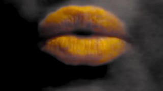 Black And White Video With Orange Lipstick And Smoking