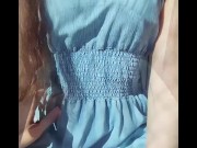 Preview 4 of Hot brunette teasing and grinding while wearing summer dress