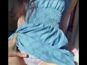 Preview 6 of Hot brunette teasing and grinding while wearing summer dress