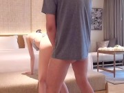 Preview 5 of Lust for a student in a swimsuit at a resort hotel, sex in broad daylight and creampie.