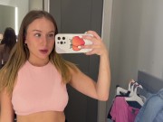 Preview 4 of Loud Wet Pussy Fucking Teen Almost Caught In Target Fitting Room