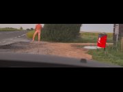 Preview 4 of Barefoot nude at side of highway