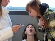 Preview 4 of Sadistic Humiliation Of Human Ashtray With Spit And Ashes - Public Lezdom Party