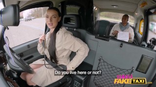 Female Fake Taxi Lady Gang Fucks her Passenger Whilst she waits at the Services