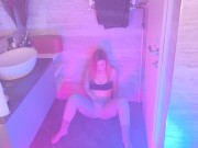 Preview 1 of Solo squirt in the toilet! Very wet slut!