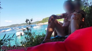 EXTREME Nude Public Flashing my pussy in front of man in public beach and he helps me squirt