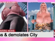 Preview 1 of Jessy Bunny - Bimbo Girl Grows into Gigantness & demolates City