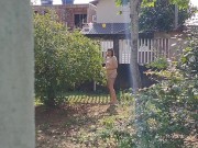 Preview 5 of My wife piss naked in front yard and handjob me