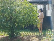 Preview 6 of My wife piss naked in front yard and handjob me