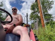 Preview 6 of Almost caught by neighbors as I masturbate on my tractor