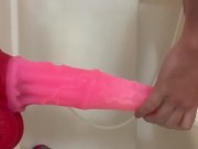 Preview 1 of almost hilting on my long horse dildo